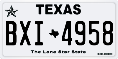 TX license plate BXI4958