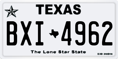 TX license plate BXI4962