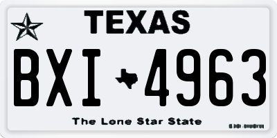 TX license plate BXI4963