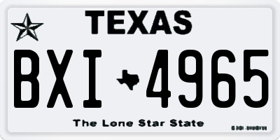 TX license plate BXI4965