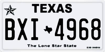 TX license plate BXI4968