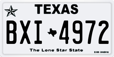TX license plate BXI4972
