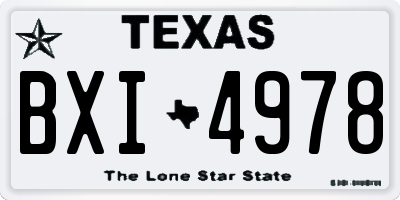 TX license plate BXI4978