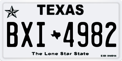 TX license plate BXI4982