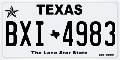 TX license plate BXI4983
