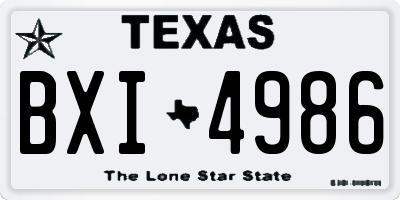 TX license plate BXI4986