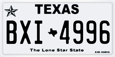 TX license plate BXI4996