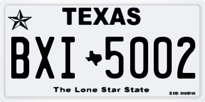 TX license plate BXI5002