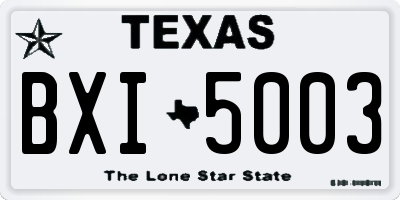 TX license plate BXI5003