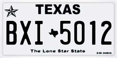 TX license plate BXI5012