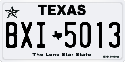 TX license plate BXI5013