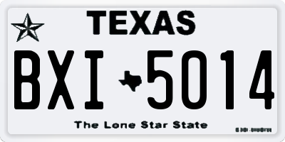TX license plate BXI5014