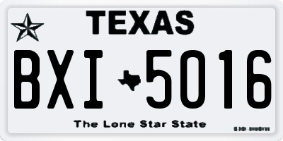 TX license plate BXI5016