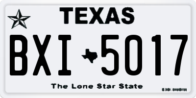 TX license plate BXI5017