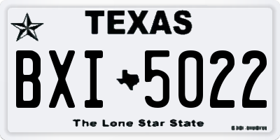 TX license plate BXI5022