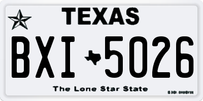 TX license plate BXI5026