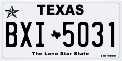 TX license plate BXI5031