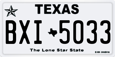 TX license plate BXI5033