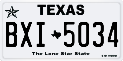 TX license plate BXI5034