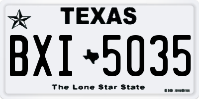 TX license plate BXI5035