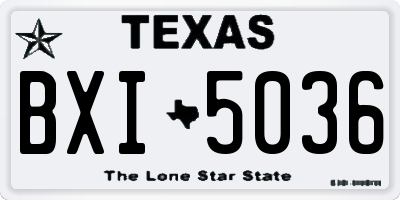 TX license plate BXI5036
