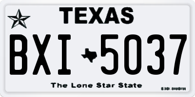 TX license plate BXI5037