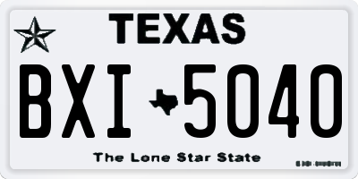 TX license plate BXI5040