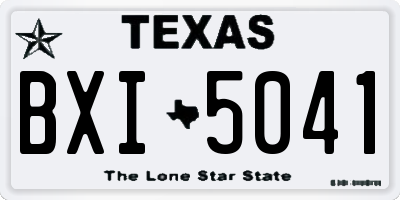 TX license plate BXI5041