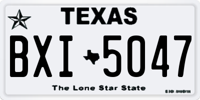 TX license plate BXI5047