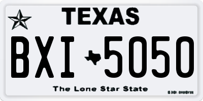 TX license plate BXI5050