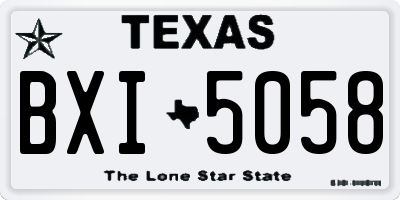 TX license plate BXI5058