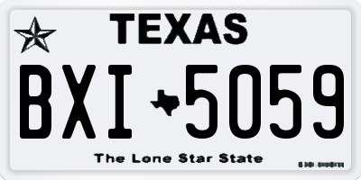 TX license plate BXI5059