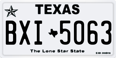 TX license plate BXI5063