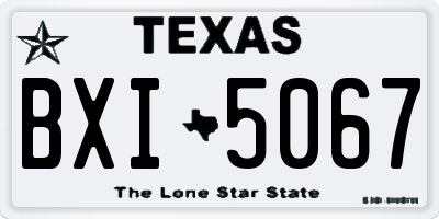 TX license plate BXI5067