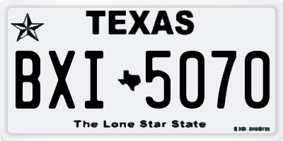 TX license plate BXI5070