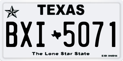 TX license plate BXI5071
