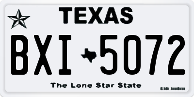 TX license plate BXI5072