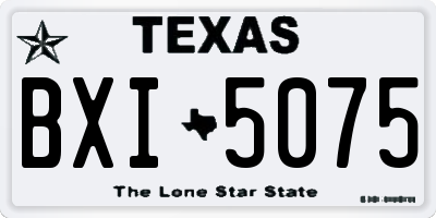 TX license plate BXI5075