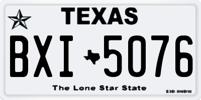 TX license plate BXI5076