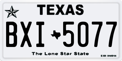 TX license plate BXI5077