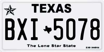 TX license plate BXI5078