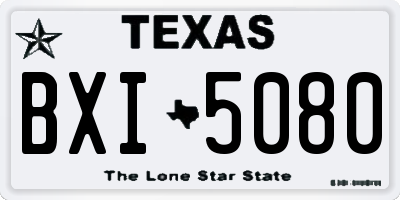 TX license plate BXI5080