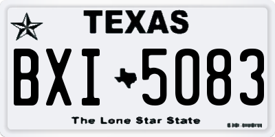 TX license plate BXI5083
