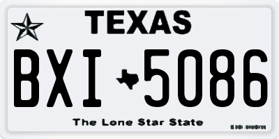 TX license plate BXI5086
