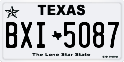 TX license plate BXI5087