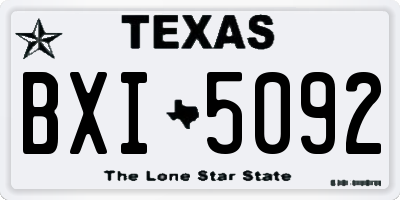 TX license plate BXI5092