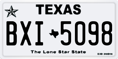 TX license plate BXI5098