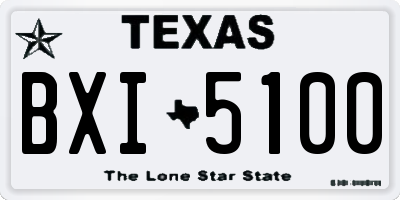 TX license plate BXI5100