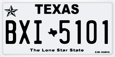 TX license plate BXI5101
