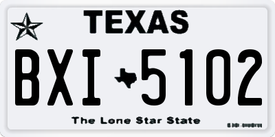 TX license plate BXI5102